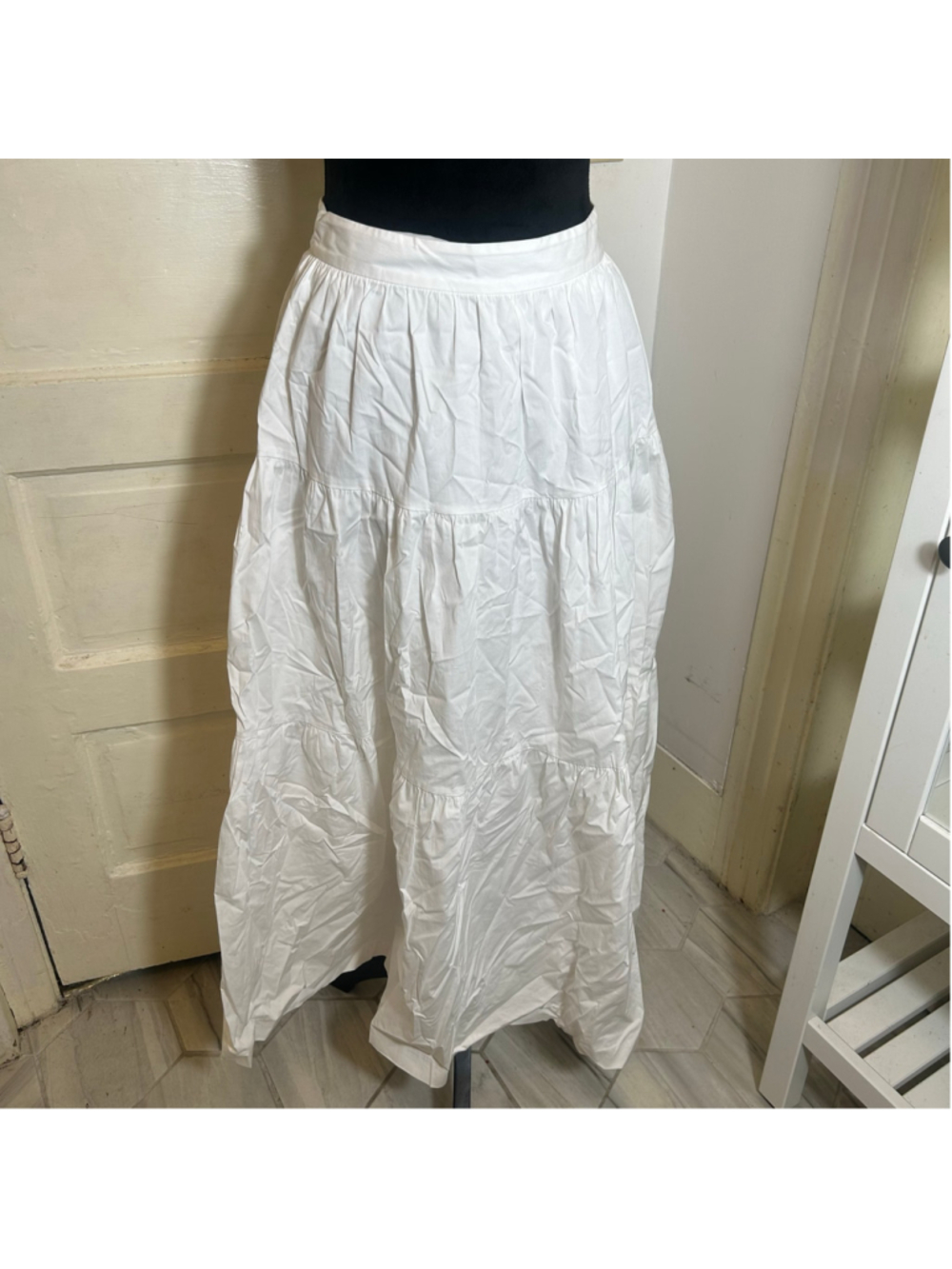 STAUD Cotton Tiered Maxi Skirt 6 Summee Prairie Country Modest Casual